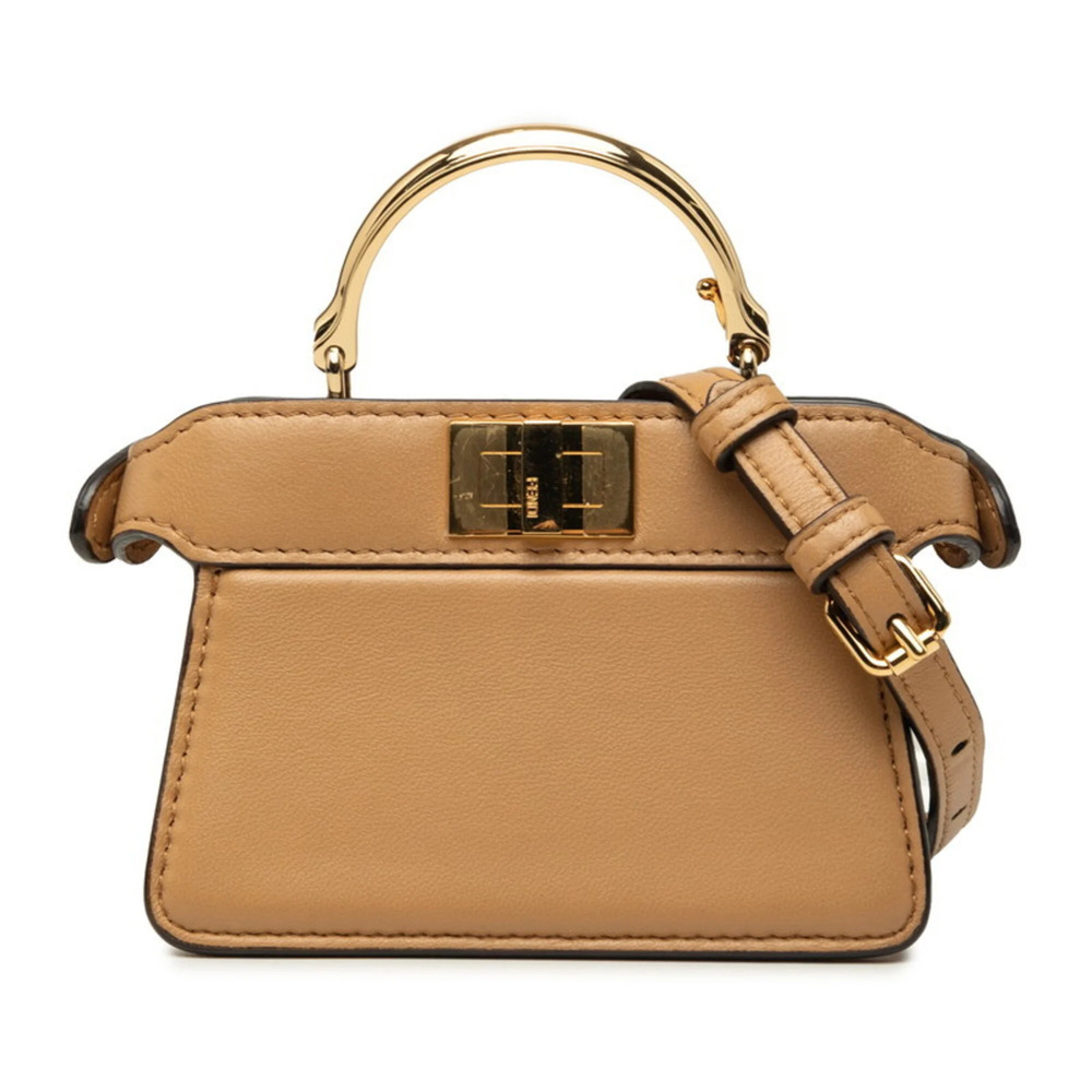 Fendi Peekaboo I.U Micro Handbag Shoulder Bag 2WAY 7AS106 Beige Women's FENDI